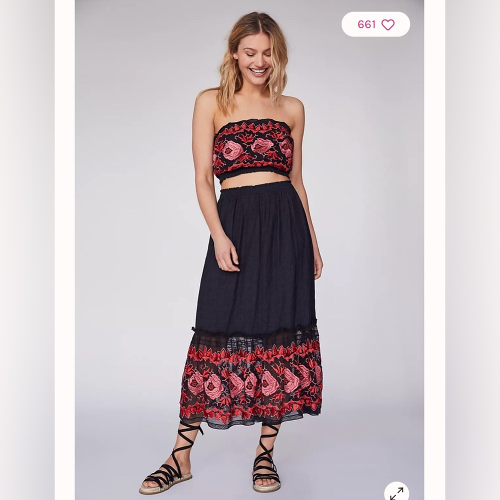 LAST CHANCE! Free People rosebud skirt set